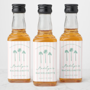 Étiquettes Pour Bouteilles De Liqueur Faveurs de fête de Bachelorette Rose Vert Palm Spr