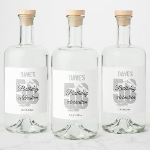 Étiquettes Pour Bouteilles De Liqueur Fête d'anniversaire personnalisée blanche 50 ans t