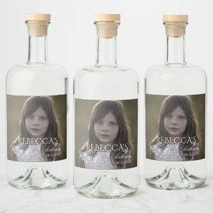 Étiquettes Pour Bouteilles De Liqueur Fête d'anniversaire photo de fille personnalisée