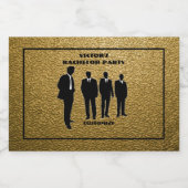 Étiquettes Pour Bouteilles De Liqueur Fête de célibataire chic noir et or (Étiquettes simples)