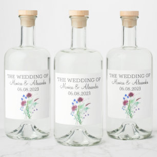 Étiquettes Pour Bouteilles De Liqueur Fête de mariage au chardon Floral écossais