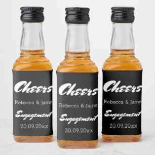 Étiquettes Pour Bouteilles De Liqueur Fête de mariage Fiançailles noir favorise les appl