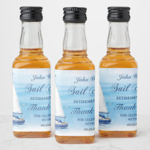 Étiquettes Pour Bouteilles De Liqueur Fête de retraite Sail Away Thème Nautique Bateau Y