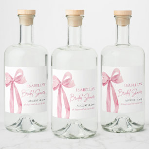 Étiquettes Pour Bouteilles De Liqueur Fête des mariées de ruban à bow rose vierge modern