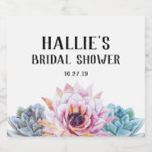 Étiquettes Pour Bouteilles De Liqueur Fête des mariées Succulente (Étiquettes simples)