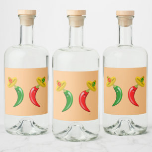 Étiquettes Pour Bouteilles De Liqueur Fête des Mexicains Morts