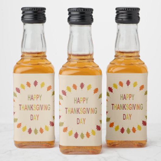 Étiquettes Pour Bouteilles De Liqueur Feuilles de chêne de Thanksgiving (Bouteilles)