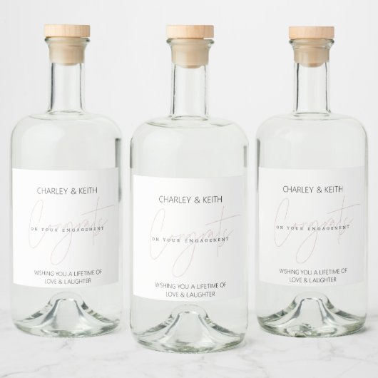 ÉTIQUETTES POUR BOUTEILLES DE LIQUEUR FIANÇAILLES, MARIAGE, PARTI ENGAGEMENT (Bouteilles)