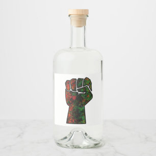 Étiquettes Pour Bouteilles De Liqueur fierté noire drapeau rouge vert poing panafricain