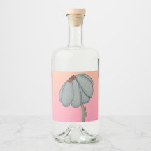 Fleur bleue sur fond rose