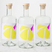 Étiquettes Pour Bouteilles De Liqueur Fleur couleur citron (Bouteilles)