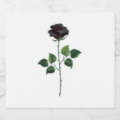 Étiquettes Pour Bouteilles De Liqueur Fleur rose noire (Étiquettes simples)