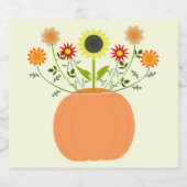 Étiquettes Pour Bouteilles De Liqueur Fleurs d'action de grâce en Citrouille (Étiquettes simples)