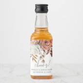 Étiquettes Pour Bouteilles De Liqueur Fleurs de terre cuite Nom Nom Date Mariage (Devant)
