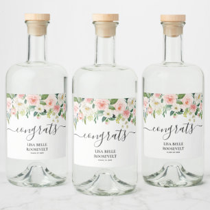 Étiquettes Pour Bouteilles De Liqueur Floral Félicitations Fille Diplôme