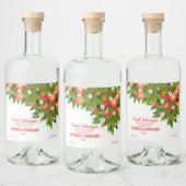 Étiquettes Pour Bouteilles De Liqueur Fruit de Pêche Floral (Bouteilles)