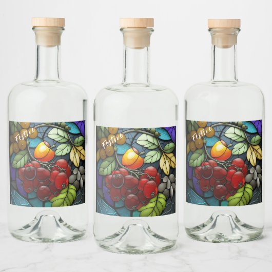 Étiquettes Pour Bouteilles De Liqueur Fruits de variété en verre teint (Bouteilles)