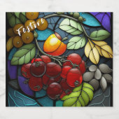 Étiquettes Pour Bouteilles De Liqueur Fruits de variété en verre teint (Étiquettes simples)