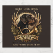 Étiquettes Pour Bouteilles De Liqueur German Wirehaired Pointer (Étiquettes simples)