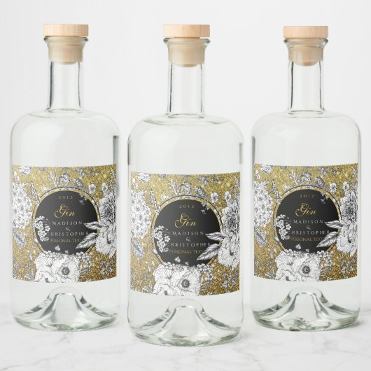 Étiquettes Pour Bouteilles De Liqueur Gin Dotted bottle (Bouteilles)