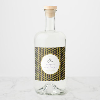 Étiquettes Pour Bouteilles De Liqueur Gin Dotted bottle