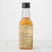 Étiquettes Pour Bouteilles De Liqueur Glittery Gold Glam Monogrammed 21e anniversaire (Devant)
