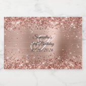 Étiquettes Pour Bouteilles De Liqueur Glittery Rose Gold Glam 21e anniversaire (Étiquettes simples)