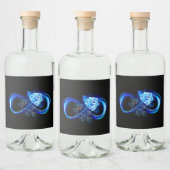 Étiquettes Pour Bouteilles De Liqueur Glowing infinity with blue rose (Bouteilles)