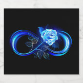 Étiquettes Pour Bouteilles De Liqueur Glowing infinity with blue rose (Étiquettes simples)