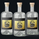 Étiquettes Pour Bouteilles De Liqueur Gold Black 50th Any Birthday Party<br><div class="desc">Gold Black personnalisé 50th Birthday Party Favor Liquor Bottle Étiquettes</div>