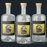 Étiquettes Pour Bouteilles De Liqueur Gold Black 50th Any Birthday Party<br><div class="desc">Gold Black personnalisé 50th Birthday Party Favor Liquor Bottle Étiquettes</div>