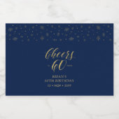 Étiquettes Pour Bouteilles De Liqueur Gold & Navy fête ses 60 ans, 60e anniversaire (Étiquettes simples)