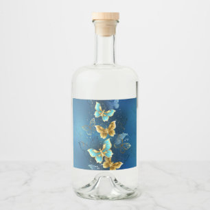 Étiquettes Pour Bouteilles De Liqueur Golden butterflies