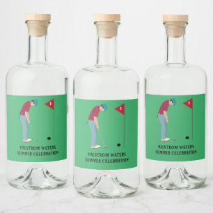 Étiquettes Pour Bouteilles De Liqueur Golfeur Thème Vert Gazon