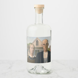 Étiquettes Pour Bouteilles De Liqueur Gothic américain : Vie rurale Pauvre fermier rural