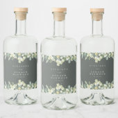 Étiquettes Pour Bouteilles De Liqueur Gray Green Snowberry+Eucalyptus Mariage d'hiver (Bouteilles)