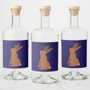 Étiquettes Pour Bouteilles De Liqueur Halloween Jackalope Trou ou traitement