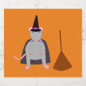 Étiquettes Pour Bouteilles De Liqueur Halloween sorcière rat et chambre (Étiquettes simples)
