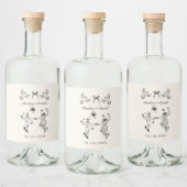 Étiquettes Pour Bouteilles De Liqueur Hand Drawn Scribble Wedding  (Bouteilles)