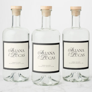 Étiquettes Pour Bouteilles De Liqueur Handscript minimaliste encourage à aimer le vin ét