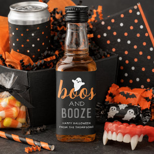 Étiquettes Pour Bouteilles De Liqueur Huées et Alcool Fantôme Orange Noir Halloween