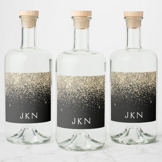 Étiquettes Pour Bouteilles De Liqueur Initiales Monogrammes pour filles Parties scintill (Bouteilles)