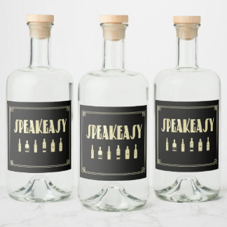 Étiquettes Pour Bouteilles De Liqueur Interdiction de l'art déco rugissant des années 20