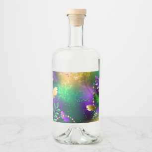 Étiquettes Pour Bouteilles De Liqueur Iridescente mardi gras arrière - plan avec perles