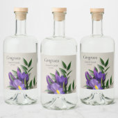 Étiquettes Pour Bouteilles De Liqueur Iris pourpre avec feuilles (Bouteilles)