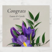 Étiquettes Pour Bouteilles De Liqueur Iris pourpre avec feuilles (Étiquettes simples)