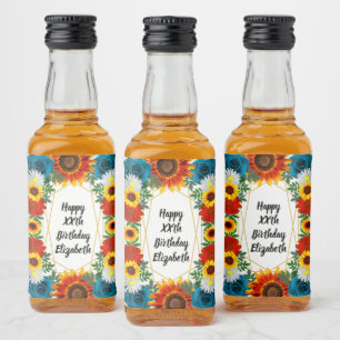Étiquettes Pour Bouteilles De Liqueur Jardin été Floral géométrique