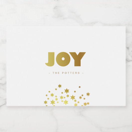 Étiquettes Pour Bouteilles De Liqueur Joie | Fun Christmas White & Gold Mini (Étiquettes simples)