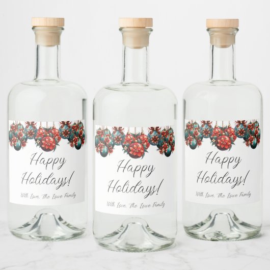 Étiquettes Pour Bouteilles De Liqueur Joyeuses fêtes (Bouteilles)