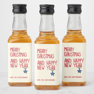 Étiquettes Pour Bouteilles De Liqueur Joyeux Noël Simple Typographie moderne